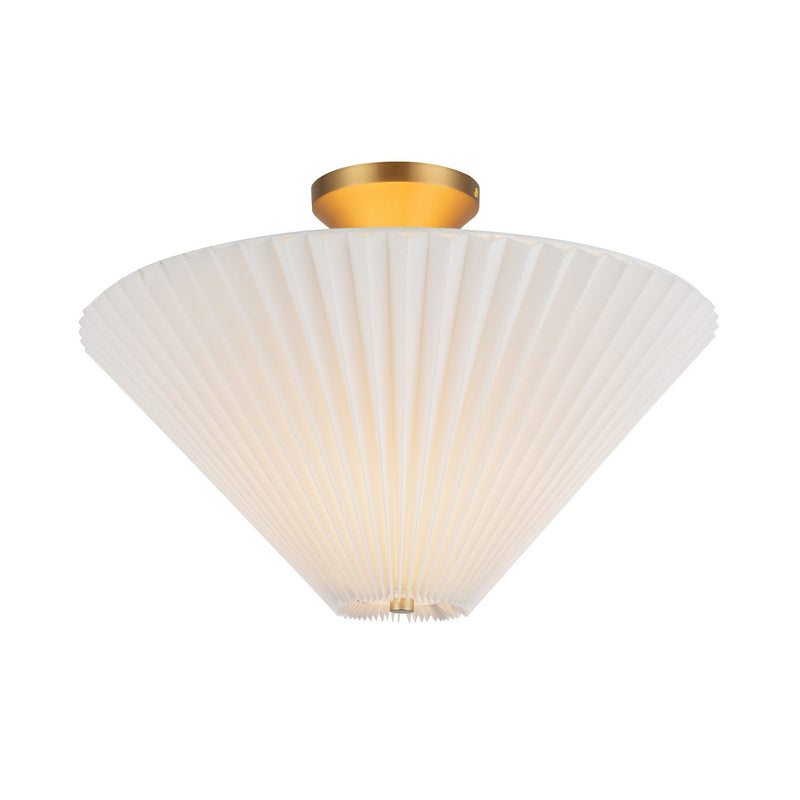 Alora - SF497016BGFW - One Light Semi-Flush Mount - Bridgette - Brushed Gold/Folded White