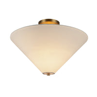 Alora - SF497016BGWL - One Light Semi-Flush Mount - Bridgette - Brushed Gold/White Linen