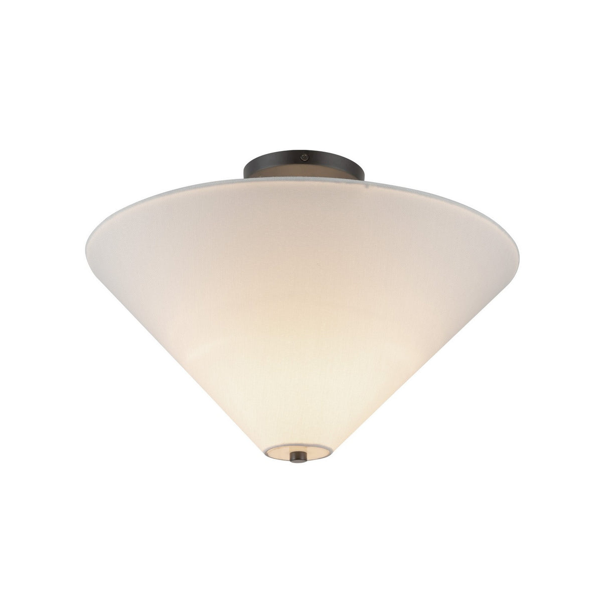 Alora - SF497016MBWL - One Light Semi-Flush Mount - Bridgette - Matte Black/White Linen