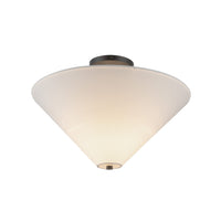 Alora - SF497016MBWL - One Light Semi-Flush Mount - Bridgette - Matte Black/White Linen