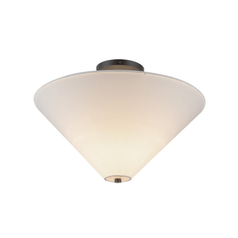 Alora - SF497016MBWL - One Light Semi-Flush Mount - Bridgette - Matte Black/White Linen