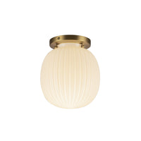 Alora - SF579107BGGR - One Light Semi-Flush Mount - Cherise - Brushed Gold/Glossy Ribbed Opal Glass