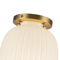 Alora - SF579107BGGR - One Light Semi-Flush Mount - Cherise - Brushed Gold/Glossy Ribbed Opal Glass