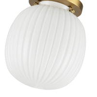 Alora - SF579107BGGR - One Light Semi-Flush Mount - Cherise - Brushed Gold/Glossy Ribbed Opal Glass
