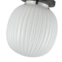 Alora - SF579107MBGR - One Light Semi-Flush Mount - Cherise - Matte Black/Glossy Ribbed Opal Glass