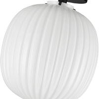 Alora - SF579112MBGR - One Light Semi-Flush Mount - Cherise - Matte Black/Glossy Ribbed Opal Glass