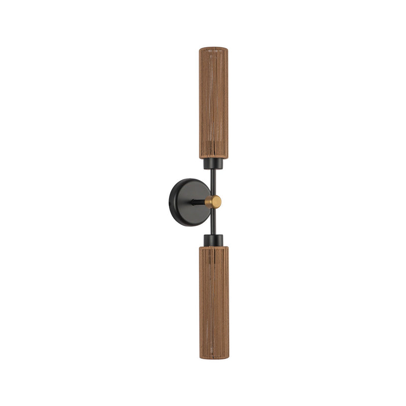Alora - WV491223MBTJ - Two Light Vanity - Colby - Matte Black/Tan Jute