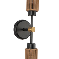 Alora - WV491223MBTJ - Two Light Vanity - Colby - Matte Black/Tan Jute