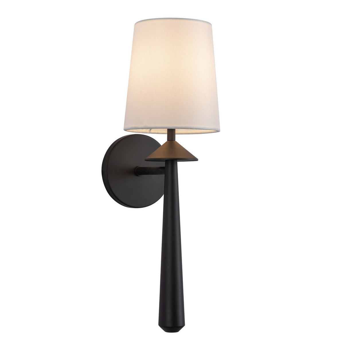 Alora - WV497106MBWL - One Light Vanity - Bridgette - Matte Black/White Linen