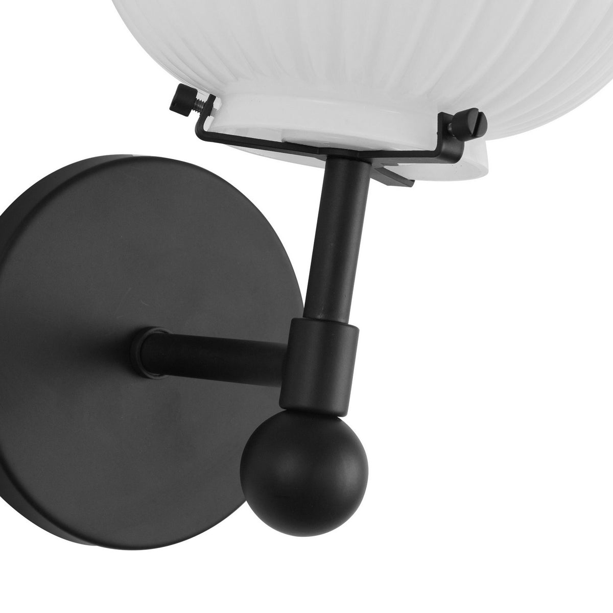 Alora - WV579107MBGR - One Light Vanity - Cherise - Matte Black/Glossy Ribbed Opal Glass