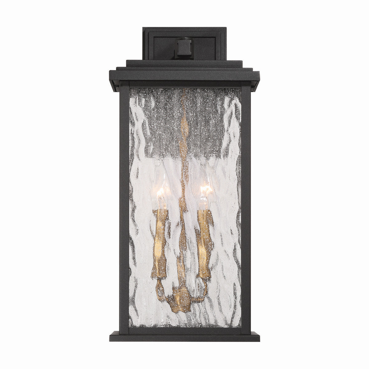 Artcraft - AC9272BK - Two Light Outdoor Wall Sconce - Estate - Black, Brass