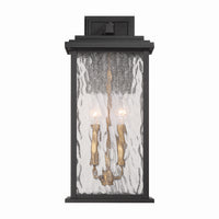 Artcraft - AC9272BK - Two Light Outdoor Wall Sconce - Estate - Black, Brass