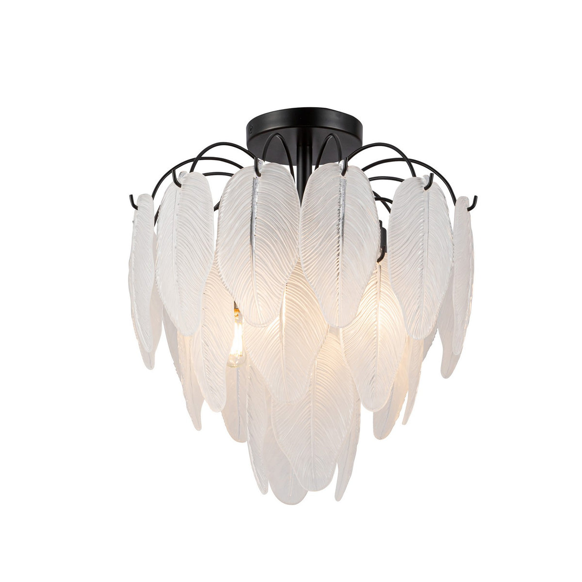 Artcraft - AC11785BK - Four Light Semi Flush Mount - Alessia - Black