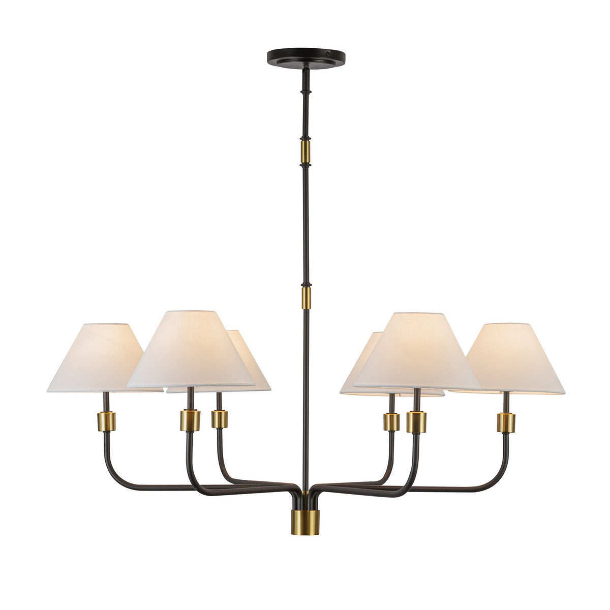 Artcraft - AC12036BB - Six Light Chandelier - Providence - Black, Brushed Brass