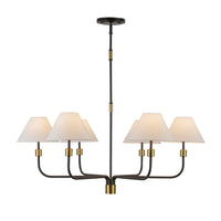 Artcraft - AC12036BB - Six Light Chandelier - Providence - Black, Brushed Brass