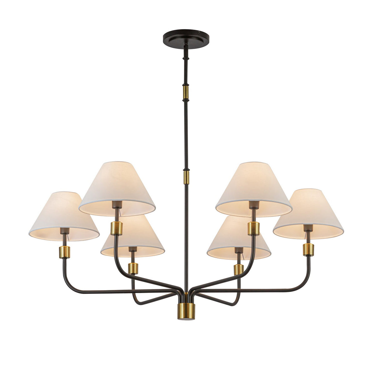Artcraft - AC12036BB - Six Light Chandelier - Providence - Black, Brushed Brass