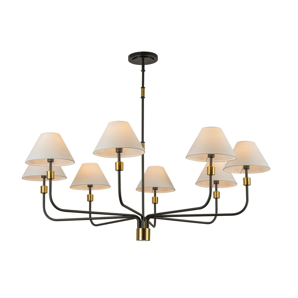 Artcraft - AC12038BB - Eight Light Chandelier - Providence - Black, Brushed Brass