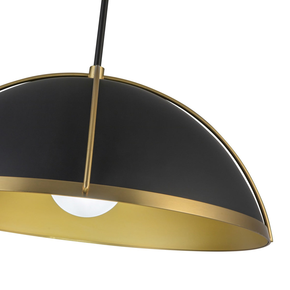 Artcraft - AC12041BB - One Light Pendant - Dahlia - Black, Brushed Brass
