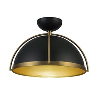 Artcraft - AC12041BB - One Light Pendant - Dahlia - Black, Brushed Brass