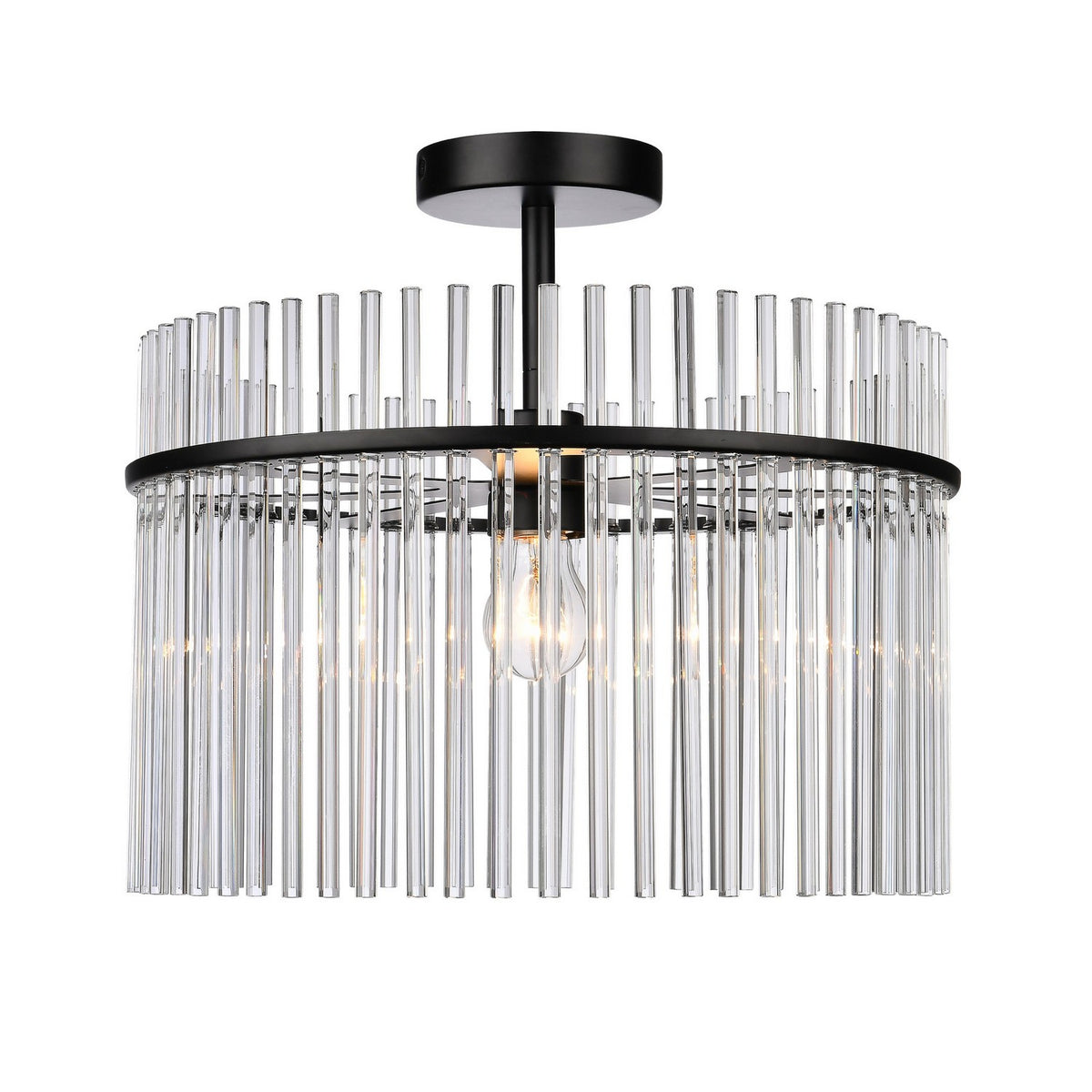 Artcraft - AC12081BK - One Light Semi Flush Mount - Ava - Black