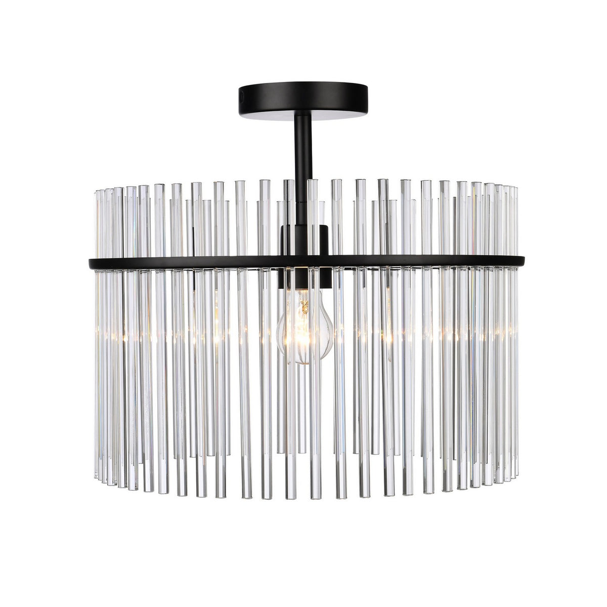 Artcraft - AC12081BK - One Light Semi Flush Mount - Ava - Black