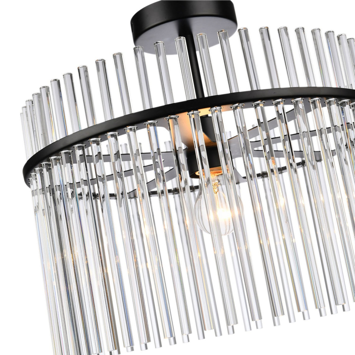 Artcraft - AC12081BK - One Light Semi Flush Mount - Ava - Black