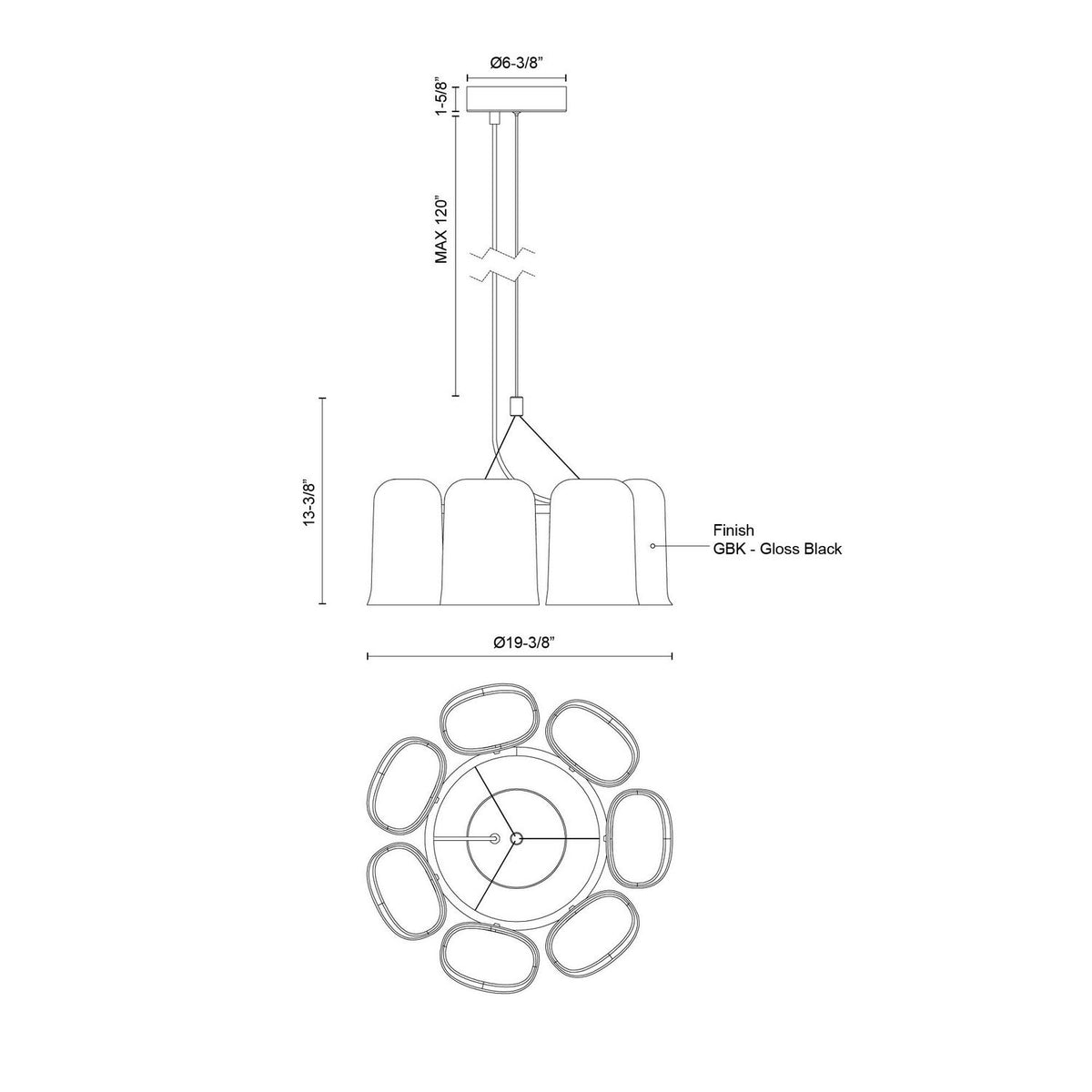 Kuzco Lighting - CH21120-VB-UNV - LED Chandelier - Bell - Vintage Brass
