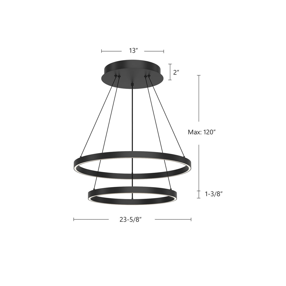 Kuzco Lighting - CH87224-BK-UNV-010 - LED Chandelier - Cerchio - Black