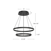 Kuzco Lighting - CH87224-BK-UNV-010 - LED Chandelier - Cerchio - Black