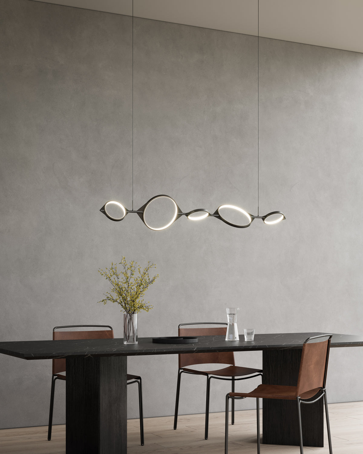 Kuzco Lighting - LP84457-BK-UNV - LED Linear Pendant - Serif - Black