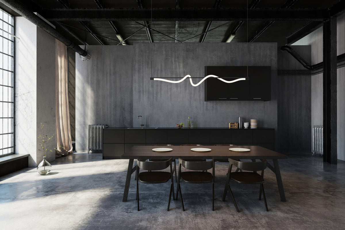 Kuzco Lighting - LP95354-BK-UNV - LED Linear Pendant - Cursive - Black
