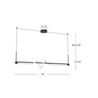 Kuzco Lighting - LP95354-BK-UNV - LED Linear Pendant - Cursive - Black