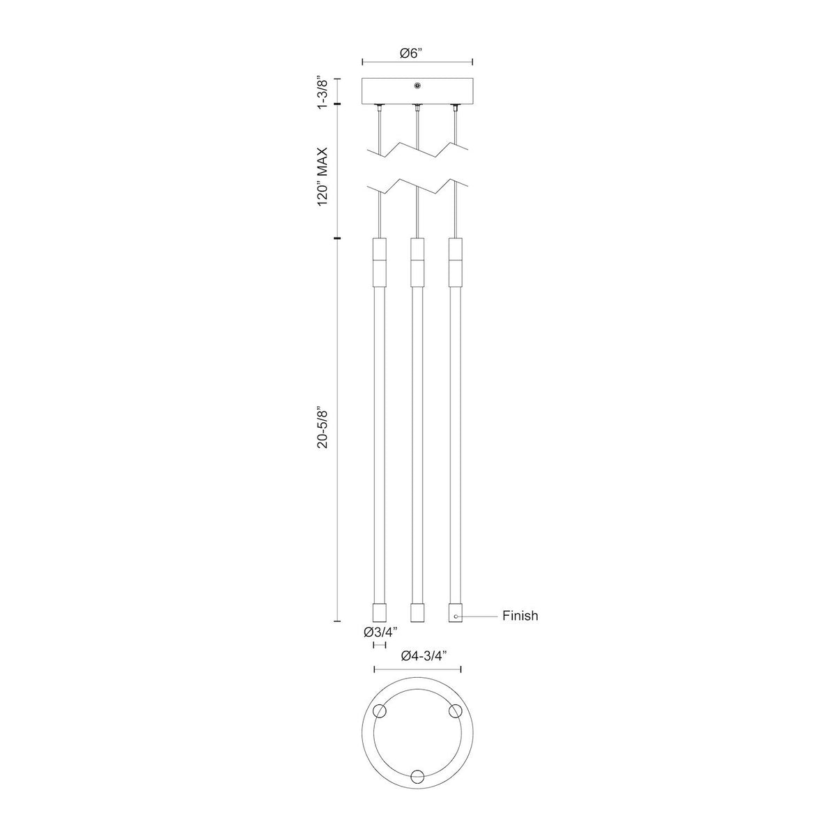 Kuzco Lighting - MP75221-BK-UNV - LED Pendant - Motif - Black