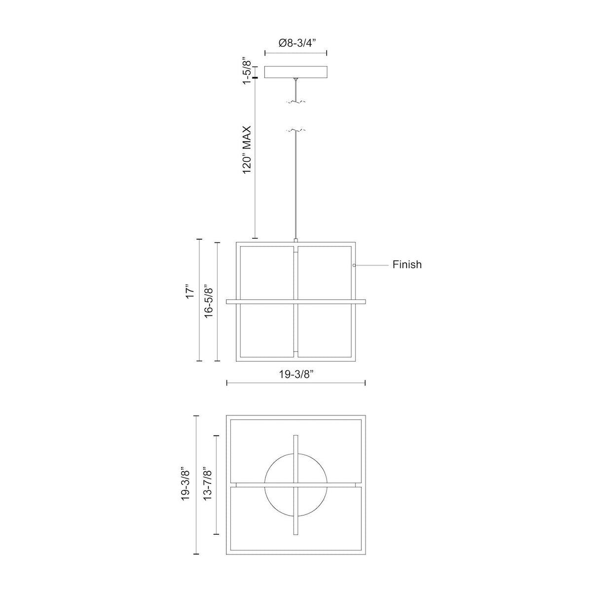 Kuzco Lighting - PD16320-BK-UNV - LED Pendant - Mondrian - Black