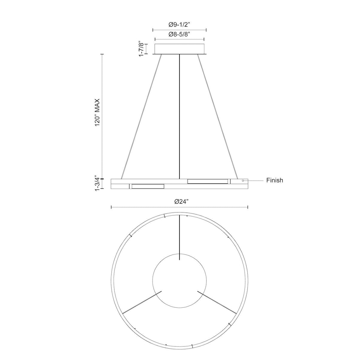 Kuzco Lighting - PD52724-BN-UNV - LED Pendant - Anello Minor - Brushed Nickel