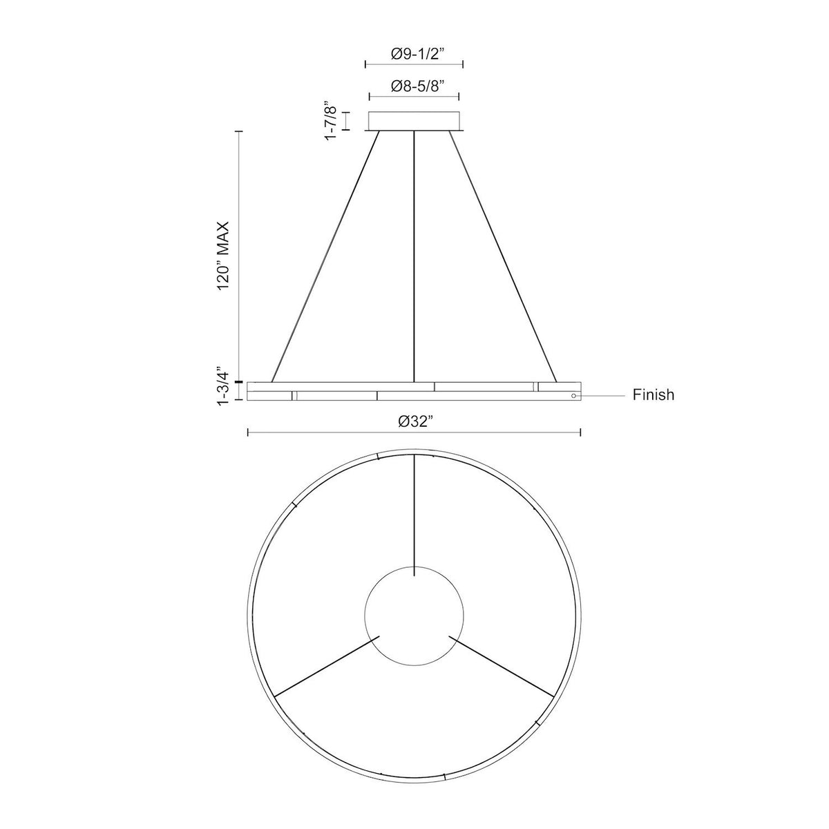 Kuzco Lighting - PD52732-BN-UNV - LED Pendant - Anello Minor - Brushed Nickel