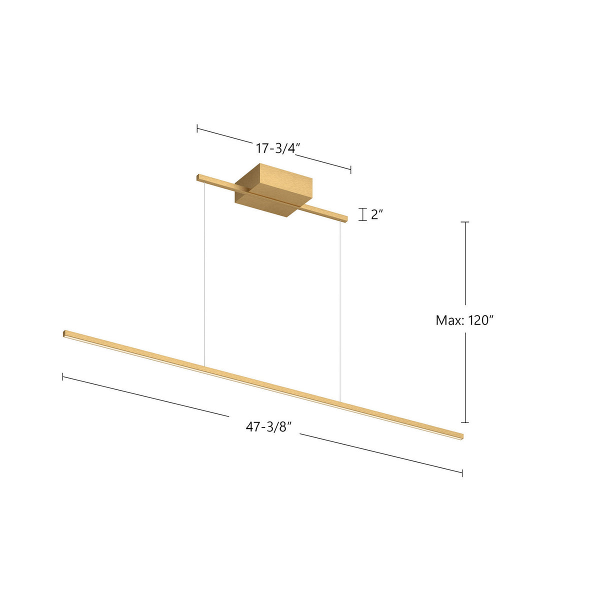 Kuzco Lighting - LP18248-BG-UNV - LED Linear Pendant - Vega Minor - Brushed Gold