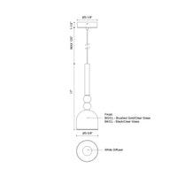 Kuzco Lighting - PD30505-BK/CL-UNV - LED Pendant - Rise - Black/Clear