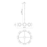 Alora - CH320837VBAR-UNV - LED Chandelier - Alonso - Vintage Brass/Alabaster