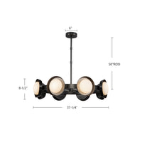 Alora - CH320837VBAR-UNV - LED Chandelier - Alonso - Vintage Brass/Alabaster