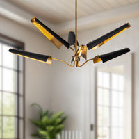 Alora - CH347646MBVB-UNV - LED Chandelier - Osorio - Matte Black/Vintage Brass