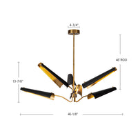 Alora - CH347646MBVB-UNV - LED Chandelier - Osorio - Matte Black/Vintage Brass