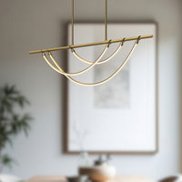 Alora - LP317448VB-UNV - LED Linear Pendant - Aryas - Vintage Brass