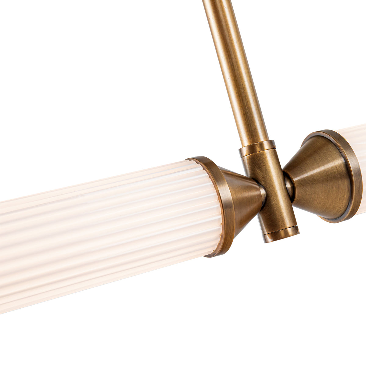 Alora - LP348148VBFR-UNV - LED Linear Pendant - Edwin - Vintage Brass/Frosted Ribbed Glass