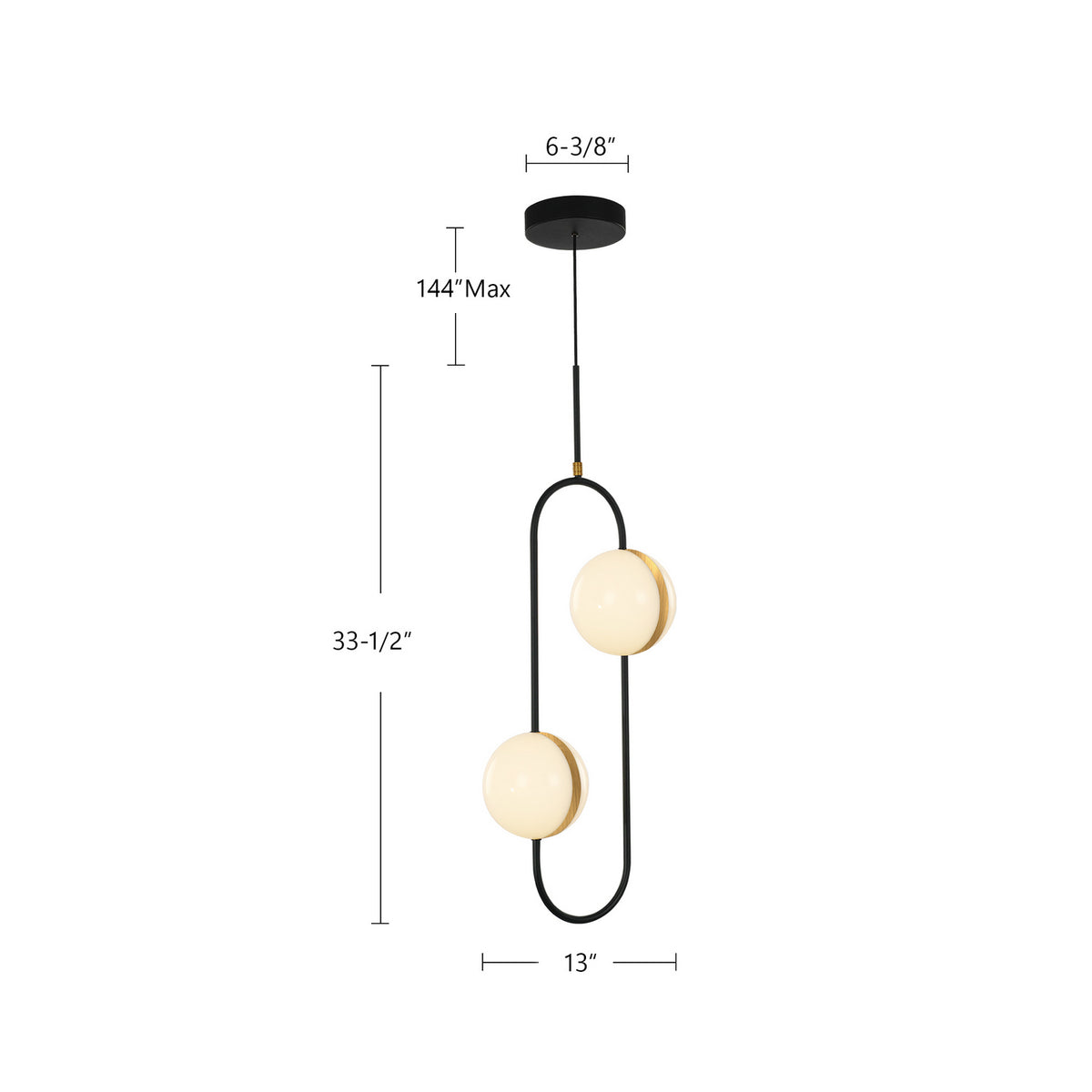 Alora - PD302002MBBG-UNV - LED Pendant - Tagliato - Matte Black/Brushed Gold