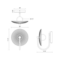 Alora - WV417801BGCR-UNV - LED Wall/Vanity - Hera - Brushed Gold/Clear Ribbed Glass
