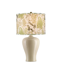 Currey and Company - 0900-6009 - Lamp Shade - Theodora Drum Lamp Shade - Green / Ivory