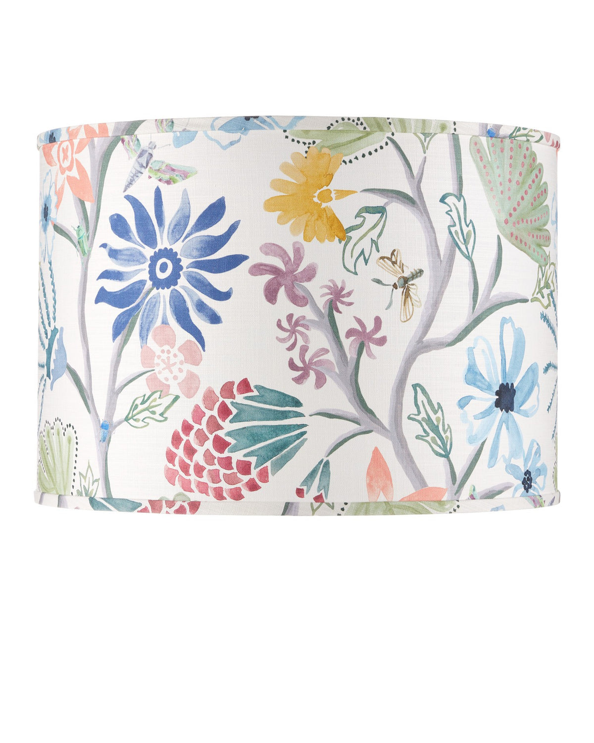 Currey and Company - 0900-6010 - Lamp Shade - Madeline Drum Lamp Shade - Ivory / Blue / Green / Yellow / Magenta