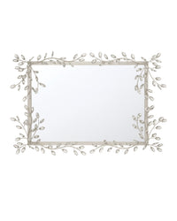 Currey and Company - 1000-0162 - Mirror - Forget-Me-Not - Clear / Silver Leaf