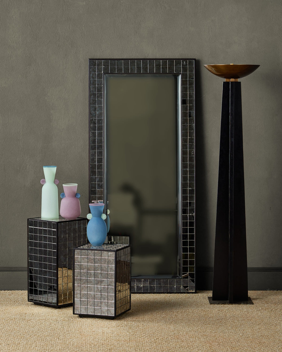 Currey and Company - 1000-0167 - Mirror - Mosaico - Ebony / Antique Mirror